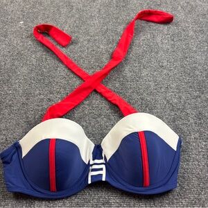 Stylish Blue and Red Bikini Top